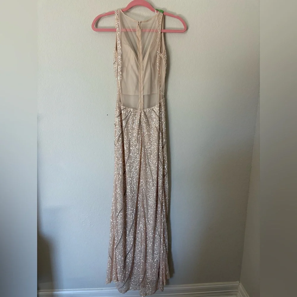 Adrianna Papell-Adrian Maddox Collection Sequin Tan Gown - Picture 9 of 13